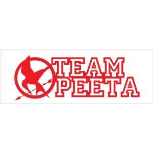  Hunger Games Team Peeta Mocking Jay Sticker Decal. Red 