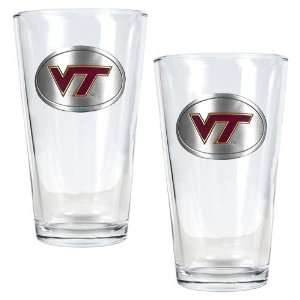  BSS   Virginia Tech Hokies NCAA 2pc Pint Ale Glass Set 