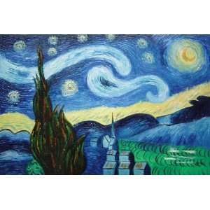  The Starry Night, Van Gogh Reproduction Oil Painting 24 x 