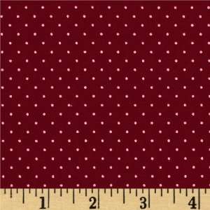   In Red II Pindots Red/Ivory Fabric By The Yard Arts, Crafts & Sewing