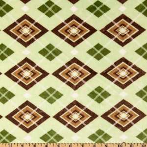   Cuddle Argyle Mint/Brown Fabric By The Yard Arts, Crafts & Sewing