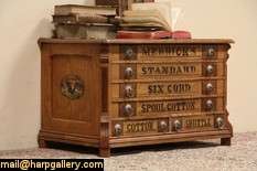 Merrick Oak Spool Cabinet, Jewelry Chest  