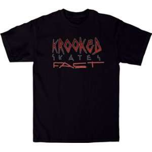  Krooked Skatefast Skateboard T Shirt [X Large] Black 