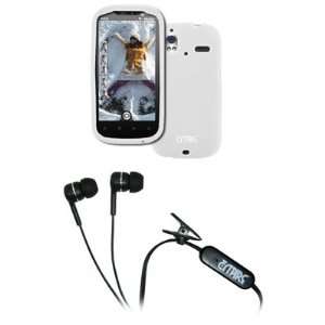 EMPIRE HTC Amaze 4G White Silicone Skin Case Cover + Stereo Hands Free 