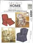 McCalls Sewing Pattern 4069 Chair Slip Cover Wingback Recliner Home 