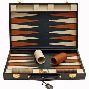  Backgammon Leather Black Toys & Games