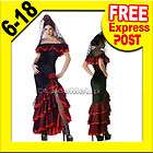 Spanish Senorita Adult Costume Fancy Party Dress Up long gown Ladies 