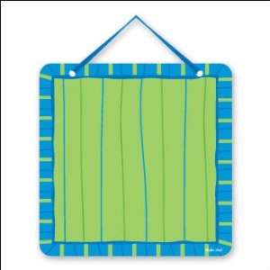  Green and Blue Stripes Magnetic Metal Hanging Memo Board 