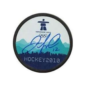  Signed Jarome Iginla Puck   2010 Olympic   Autographed NHL 