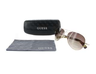 NEW Guess GU 6599 GLD34 Gold tone Aviator Sunglasses  