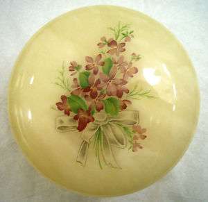 MARBLE FLORAL ROUND JEWELRY BOX HINGED  