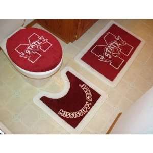  Mississippi State Bulldogs 3 Piece Bath Rugs