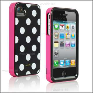   Polka Dots 3in1 Cover Case for Apple iPhone 4 4s iOS5 Screen Protector