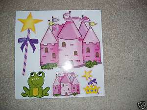 PRINCESS CASTLES , MAGIC WAND AND CROWN WALL DECALS  