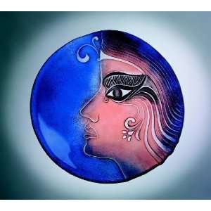    Athena Blue Crystal Platter by Mats Jonasson