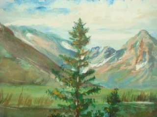   Framed Mountain Scene Echo Lake Colorado Painting D.D. Edwards  