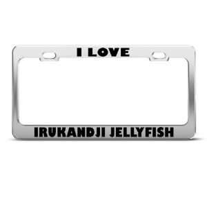  I Love Irukandji Jellyfish Fish Metal License Plate Frame 