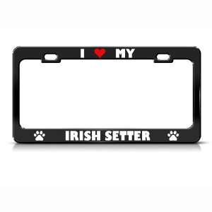  Irish Setter Paw Love Heart Pet Dog Metal license plate 
