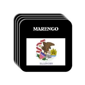 US State Flag   MARENGO, Illinois (IL) Set of 4 Mini Mousepad Coasters
