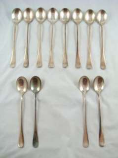 Silver Plated Flatware 7 Iced Tea Spoon 12 Piece Set Rounded Pattern 