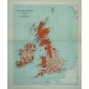  1910 Colour Map Of The British Isles Print