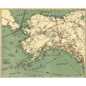 Replica of an 1897 Map of Alaska & the Klondyke Gold Fields by J. J 