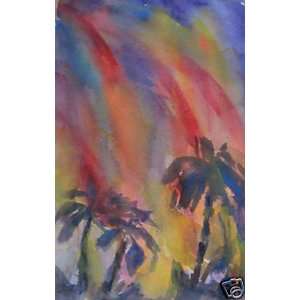  Original Rainbows In Manoa Watercolor Painting Signed By 