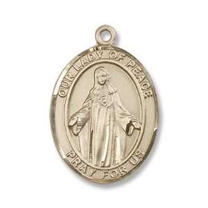  14K Gold Our Lady of Peace Medal Jewelry