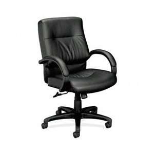  VL690 Series Managerial Mid Back Leather Chair, Black 