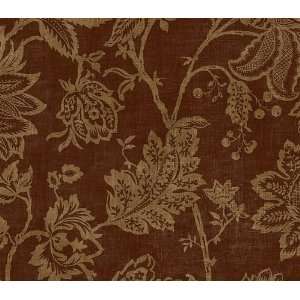  Brown Jacobean Linen Wallpaper