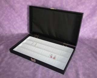TRAVELING EARRING JEWELRY DISPLAY CASE FOR 48 EARRINGS WHITE  