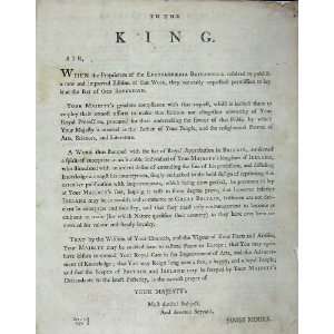   Encyclopaedia Britannica 1801 Letter King James Moore