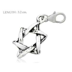  Magen David Charm Sterling Silver 925 Jewelry & Lobster 