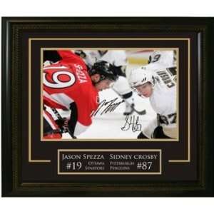 Jason Spezza & Sidney Crosby Dual Signed 16X20 Etched Mat   Face Off