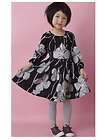 Kit+Lili Silver Pansy On Black Print Lucie Dress Sizes 5 10