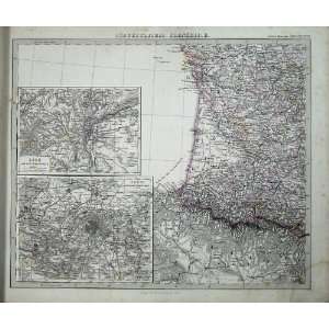  1874 Stielers Map France Plan Paris Lyon Gotha Perthes 