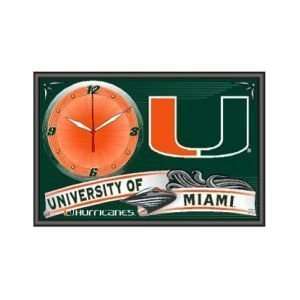  NCAA Miami Hurricanes Framed Clock *SALE* Sports 