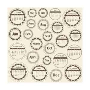 Jillibean Soup Journaling Sprouts 24/Pkg Calendar Circles/Brown JBS3 