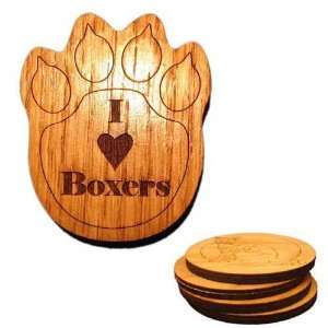  Set of 4 4 inch I Love Boxers Coasters