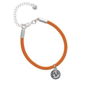  Love in Circle Charm on an Orange Malibu Charm Bracelet Jewelry