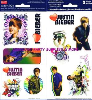 Justin Bieber Reusable Decals Stickers Party Favors  