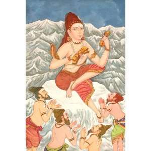  Jnana Dakshinamurti Shiva   Water Color Painting On Cotton 