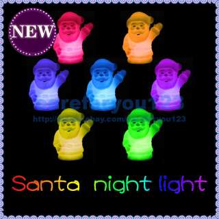 Colorful LED Santa Claus Night Light Lamp PVC C  