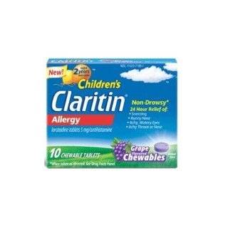  Claritin Childrens 5mg Grape Chewable Tablets, 25 Tablets 