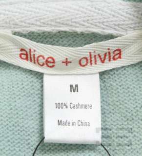 Alice + Olivia Pale Blue Cashmere Sleeveless Hooded Sweater Size 