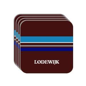 Personal Name Gift   LODEWIJK Set of 4 Mini Mousepad Coasters (blue 