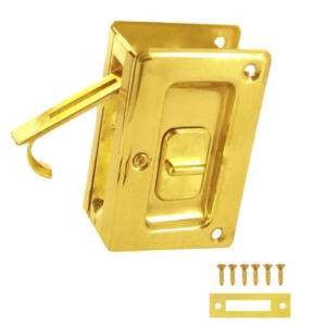   Bright Brass Deluxe Pocket Door Privacy Latch 033923138468  