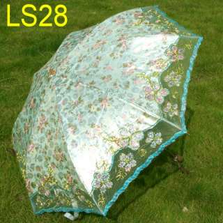   Embroidery Lace Folding Anti Uv Wedding Ladys Parasol Bridal Umbrella