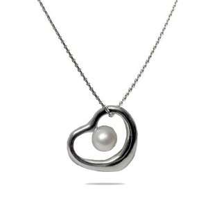   Pearl Heart Necklace  Clearance Final Sale Eves Addiction Jewelry