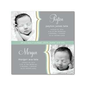  Twins Birth Announcements   Double Brackets Basil By Le 